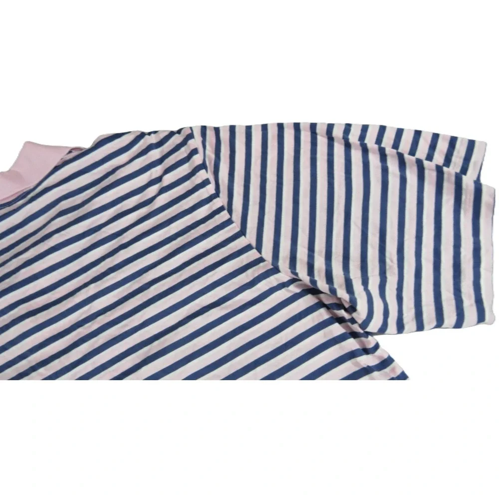 Polo Golf Ralph Lauren Shirt Men XL Pima Cotton Striped Pink Navy Blue Short